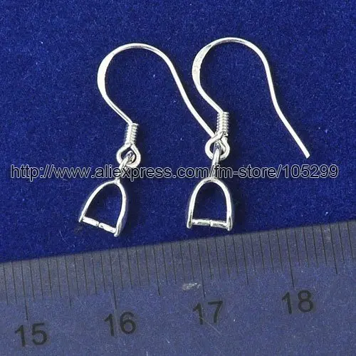 1000PCS 15mm Plain 925 Silver  Hooks Earrings Jewelry Findings Pinch Bail Soft 925 sterlling silver Earring Earwire