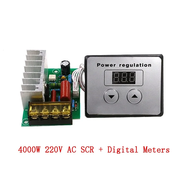 AC 220V 4000W Digital Control SCR Electronic Voltage Regulator Speed Control Dimmer Thermostat + Digital Meters Dimmers