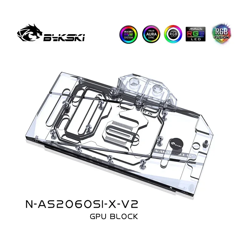 Bykski GPU Water Block สำหรับ ASUS RTX2060 / DUAL RTX2060/2070/GTX1660 O6G GAMING ,VGA น้ำ Cooling Coole,12V/5V N-AS2060SI-X-V2