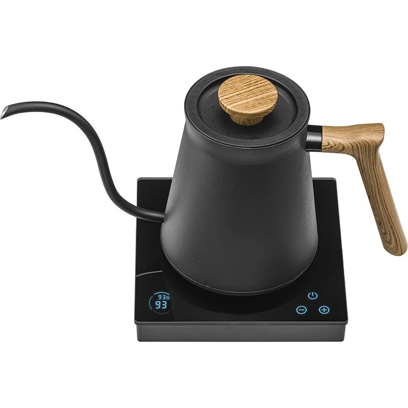 Intelligent temperature-controlled hand-brewed coffee pot, professional household fine-mouth pot,stainless steel electric kettle