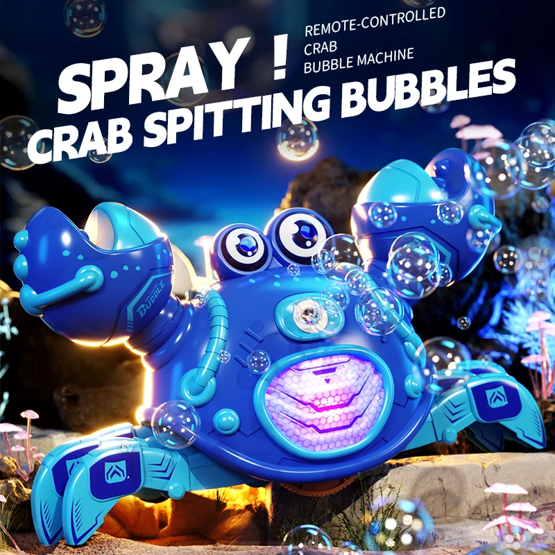 Rc Car Children Fun Double Return‑Force Crab Toy Left‑Right Shaking Crawling Remote Crab Baby Running Bubble Simulation Toy Gift