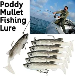 Soft Plastic Strongly Affect Lures Poddy Mullet Flathead Jig Heads Barra Cod Fishing Lures Fish T-Tail Soft Bait Road Lure