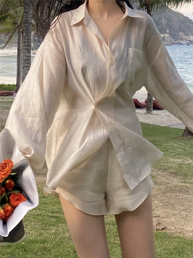 

Оригинальный дизайн, женские шорты, тонкая солнцезащитная футболка, комплект, летняя новинка, легкий, модный.