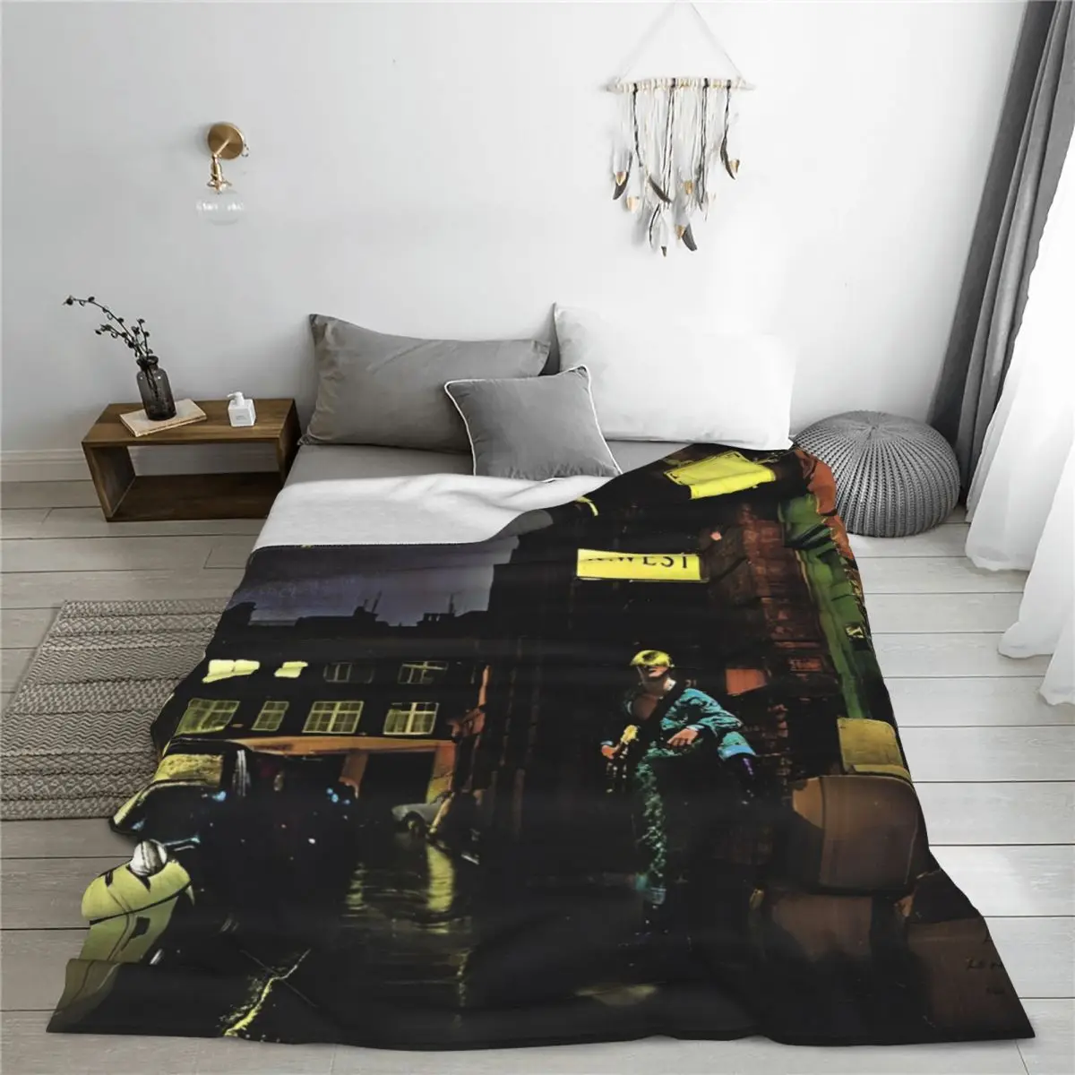 English Singer Actor Flannel Blanket Davids Bowies Funny Throw Blanket for Bed Sofa Couch 200x150cm