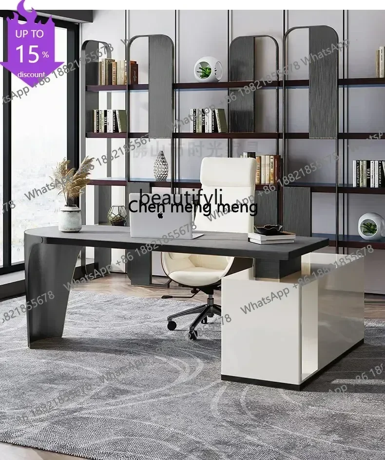 

Light Luxury Stone Plate Desk Home Workbench Simple Desk Desktop Computer Table and Chair CombinationzG185
