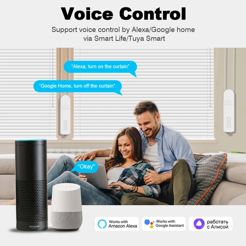 Imagen 2 del producto Tuya Zigbee3.0 inteligente DIY cadena motorizada persianas enrollables eléctricas cortina Motor persiana unidad con control remoto Alexa Google Alice