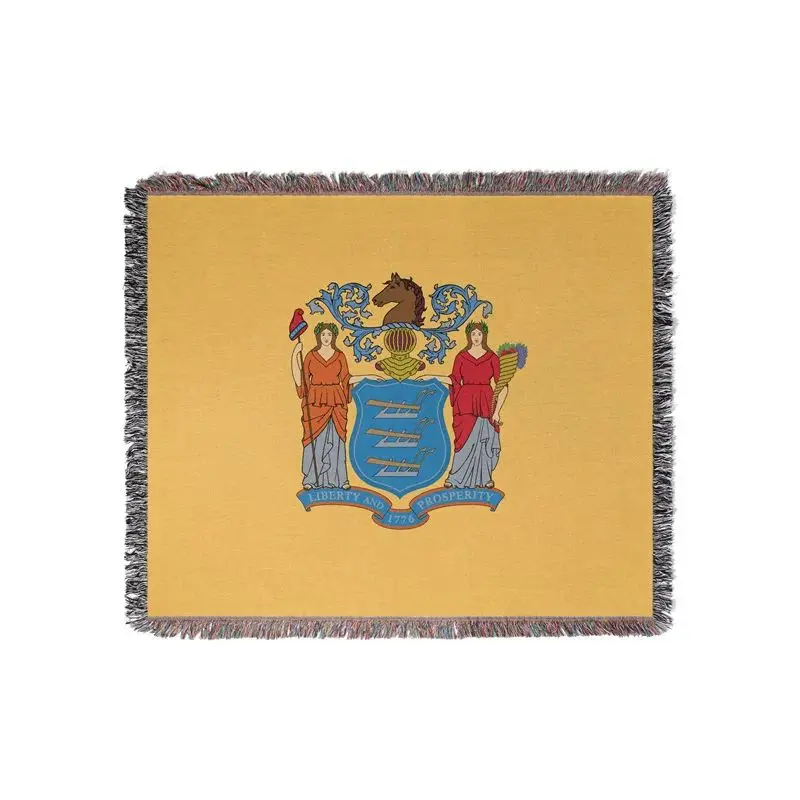 Aertemisi New Jersey United States of America Jacquard Fringed Woven Throw Blanket