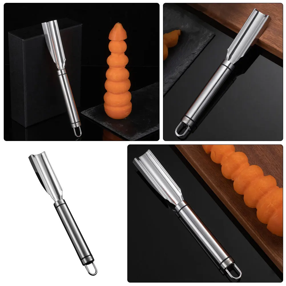 

Fruit Vegetable Carving Tool Stainless Steel Handcraft Carving Cutter Multi-Use Peeler for Kitchen Chef and Home