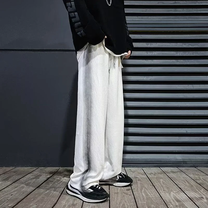 夏カジュアルパンツ メンズ 薄手 セール デザイナー XXL ロング ファッション 2025 韓国風 コットン Y2K 大きいサイズ プラス ズボン