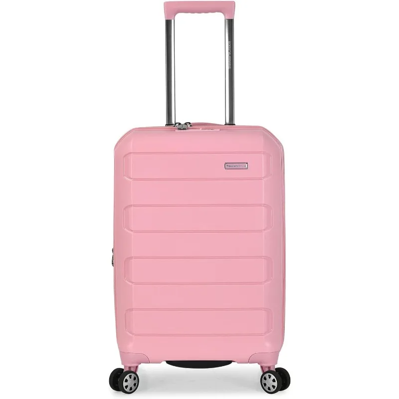 Indestructible Hardshell Expandable Spinner Luggage, Pink, Carry-on