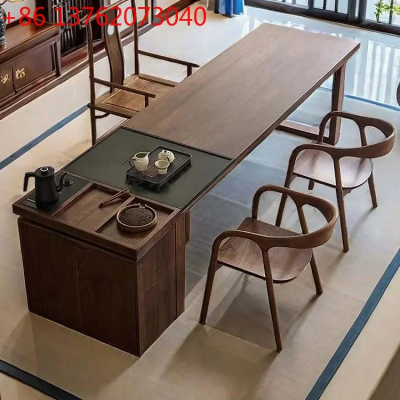 2026 simple modern tea table log living room home office tea combination table