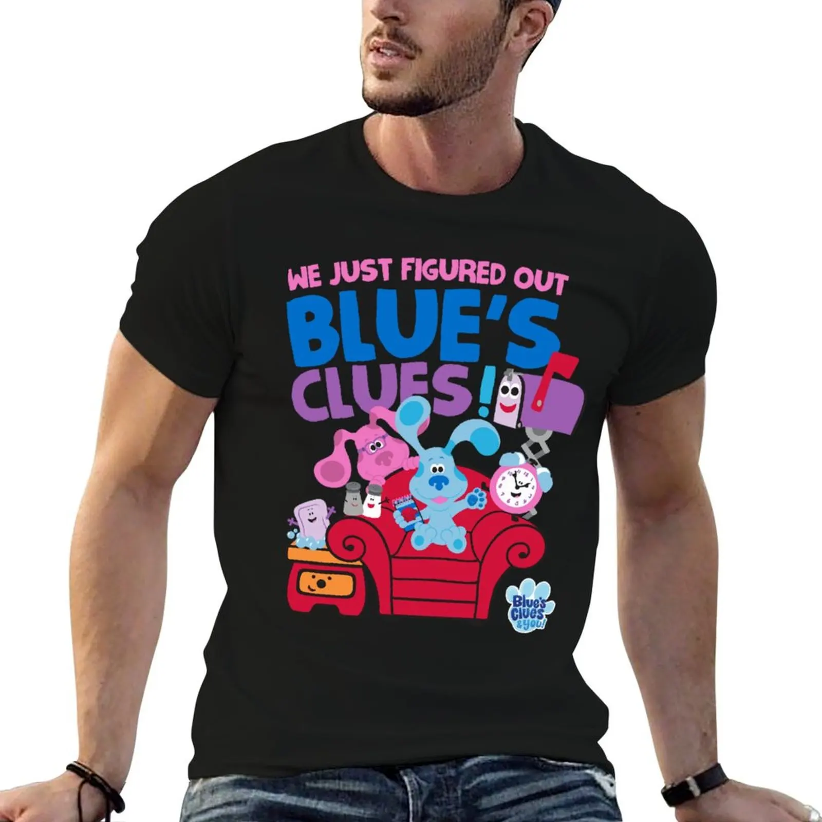 Figured Out Blue's Clues T-Shirt décontracté à imprimé tendance