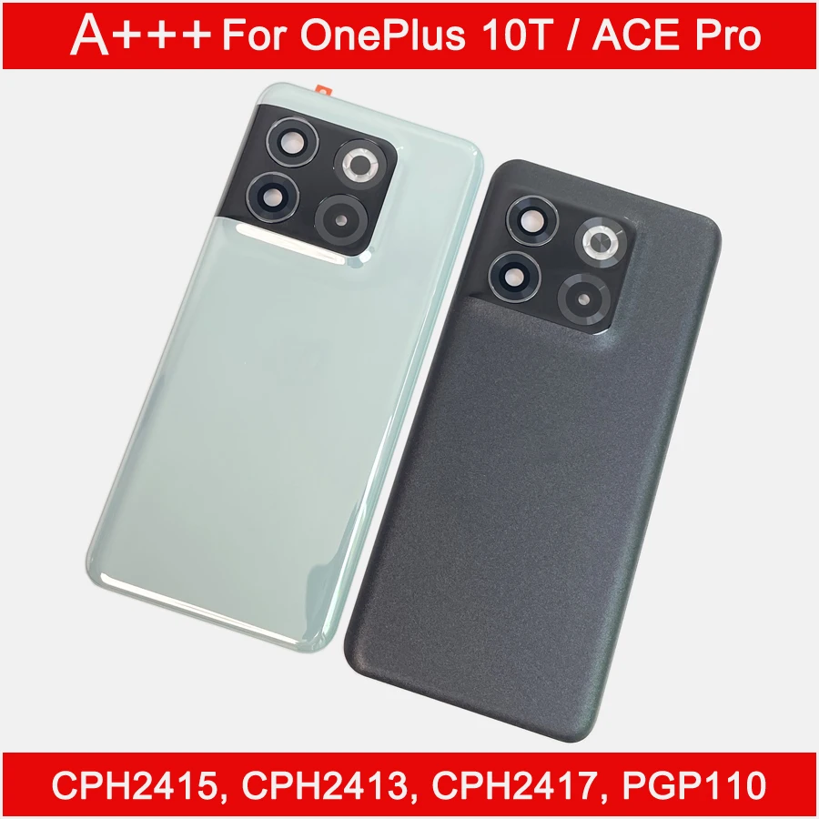 A+++ For Oneplus 10T Back Battery Cover With Camera Frame Rear 1+ Ace Pro Battery Glass Door Housing Case Repair Replace