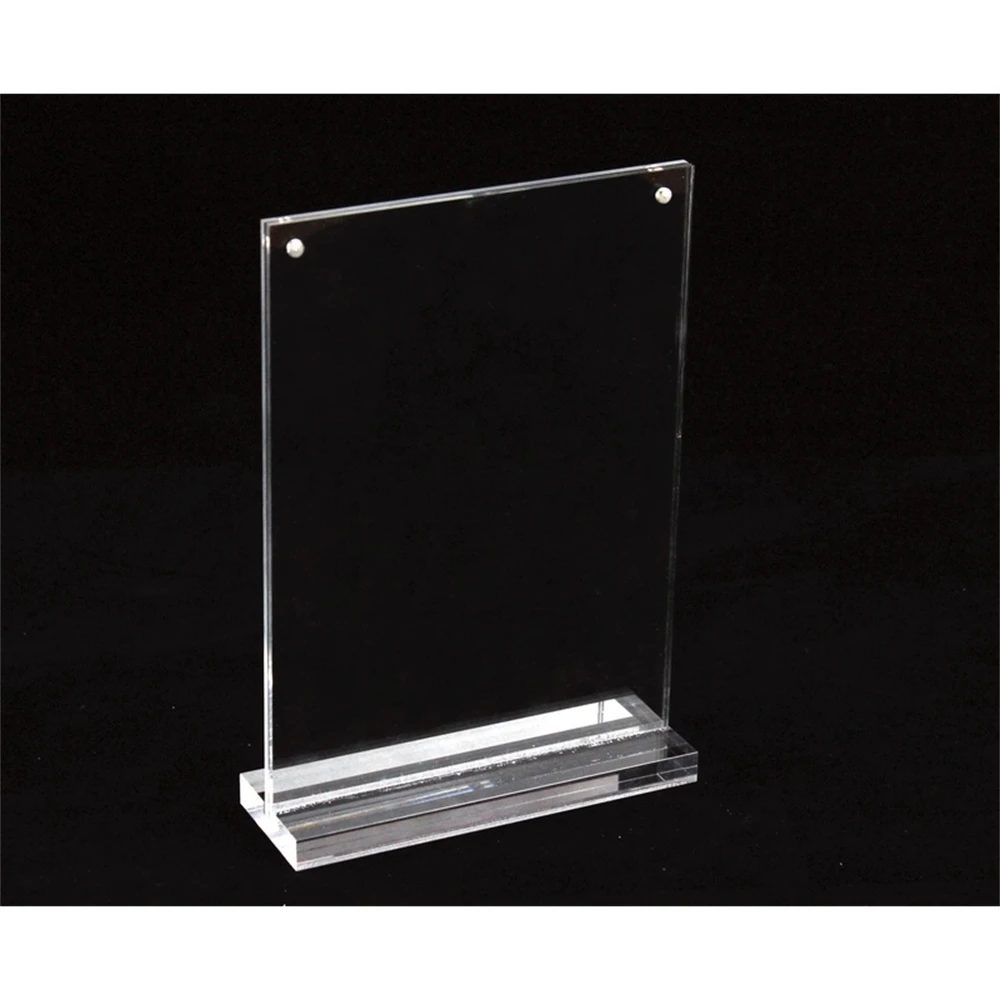 A5 Acrylic Table Sign Display Stand Price Tag Sign Label Holder Photo Frame Magnetic Label Desk Sign Rack Poster Frame Stand