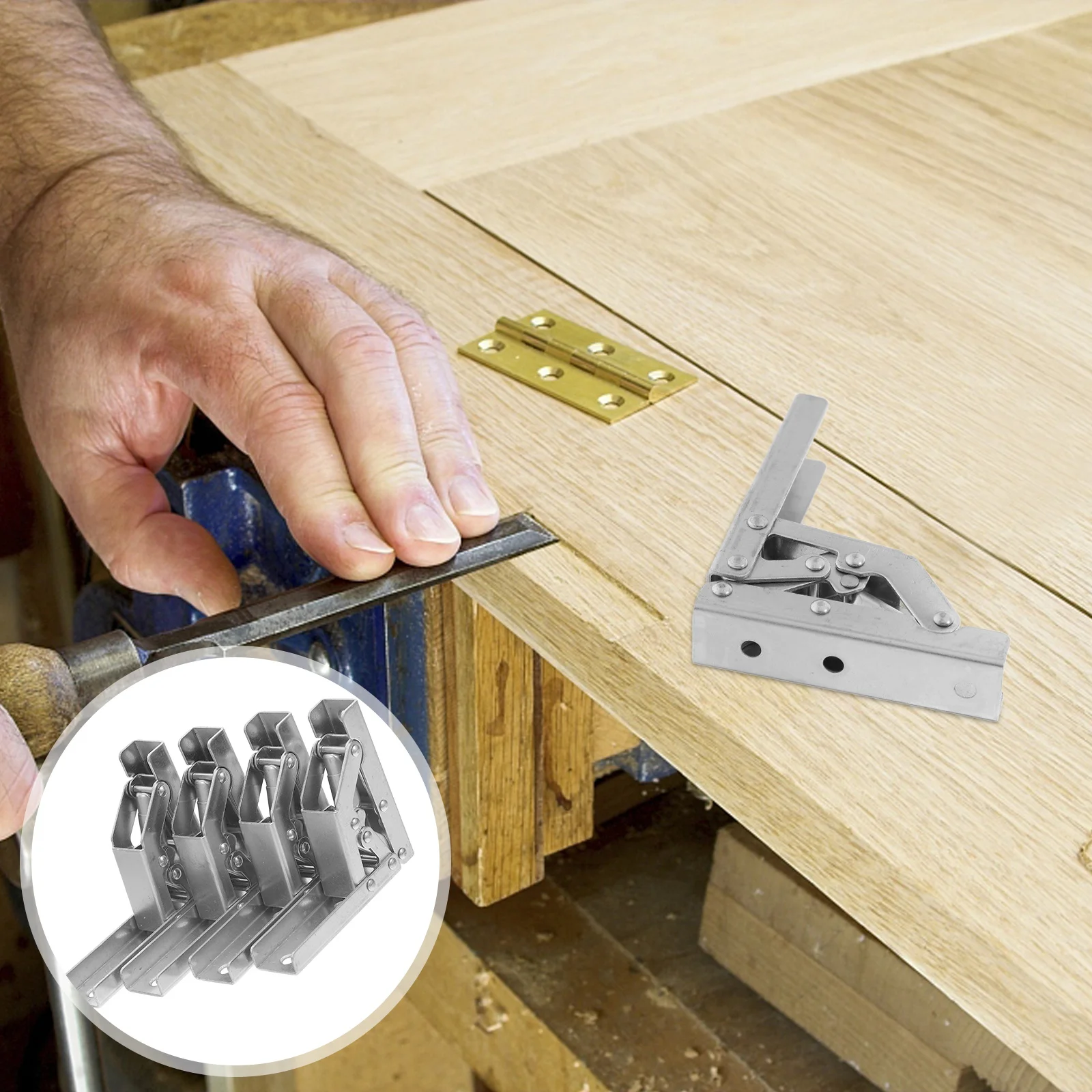 

4Pcs Metal Large Angle Cabinet Door Hinges Foldable Rustproof Durable Hinges for Angled Cabinets Kitchen Wardrobe Cabinet