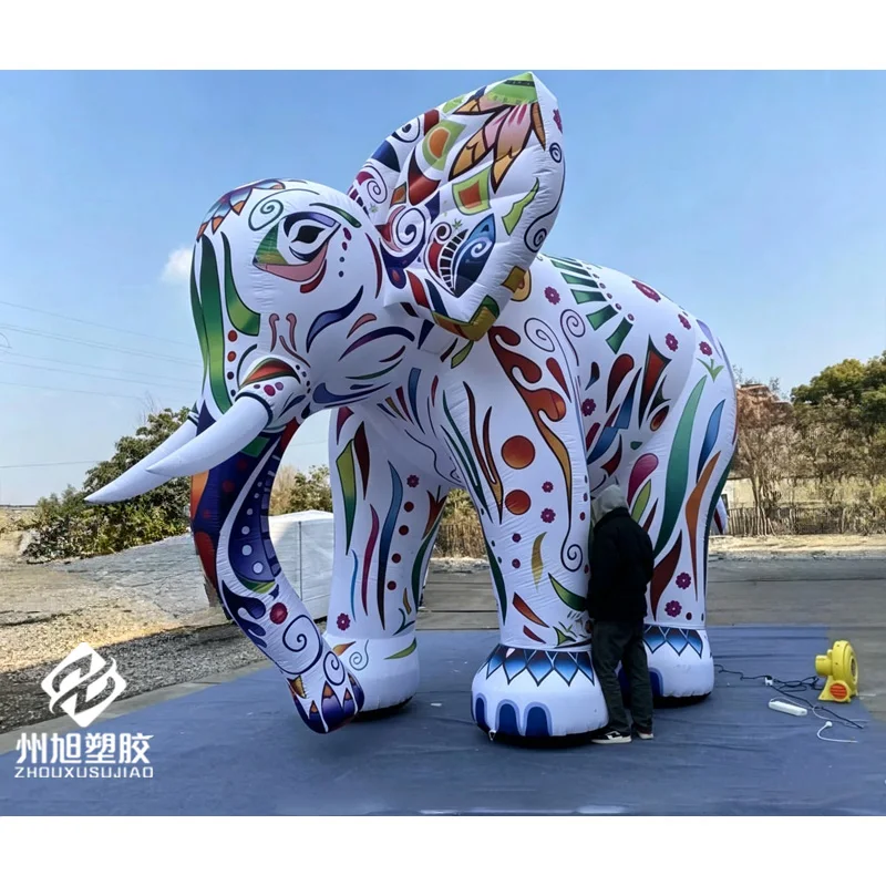 Inflatable elephant, advertising-use Oxford material cartoon model elephant inflatable balloon, customizable size