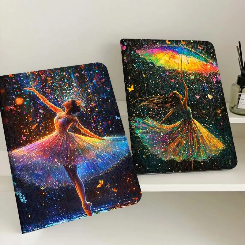 

Sparkling Dancing girl Gift For Apple iPad Pro Air 13 2 7th 6th 2025 M2 M3 M4 M512.9 13 inch Foldable Tablet Case