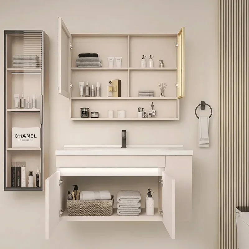 

Modern Sink Bathroom Cabinet Space Saving Salon Storage Cabinet Organizer Makeup Washbasin Compact Gabinete Lounge Furniture