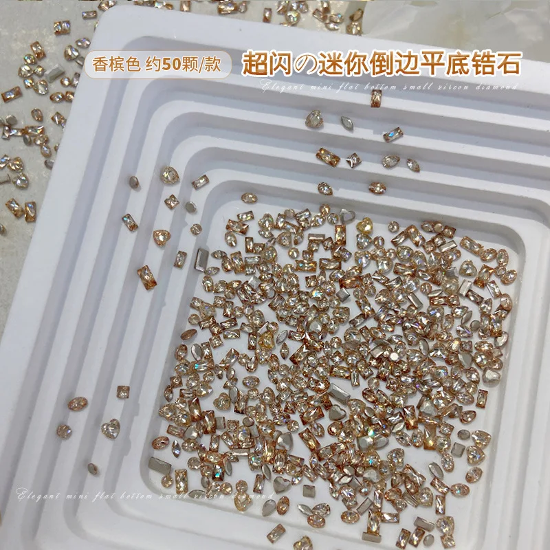 لامعة حجر الراين الشمبانيا شقة القاع قطرة الماء الحب على شكل قلب الزركون جديد مسمار الفن الديكور DIY بها بنفسك مانيكير اكسسوارات