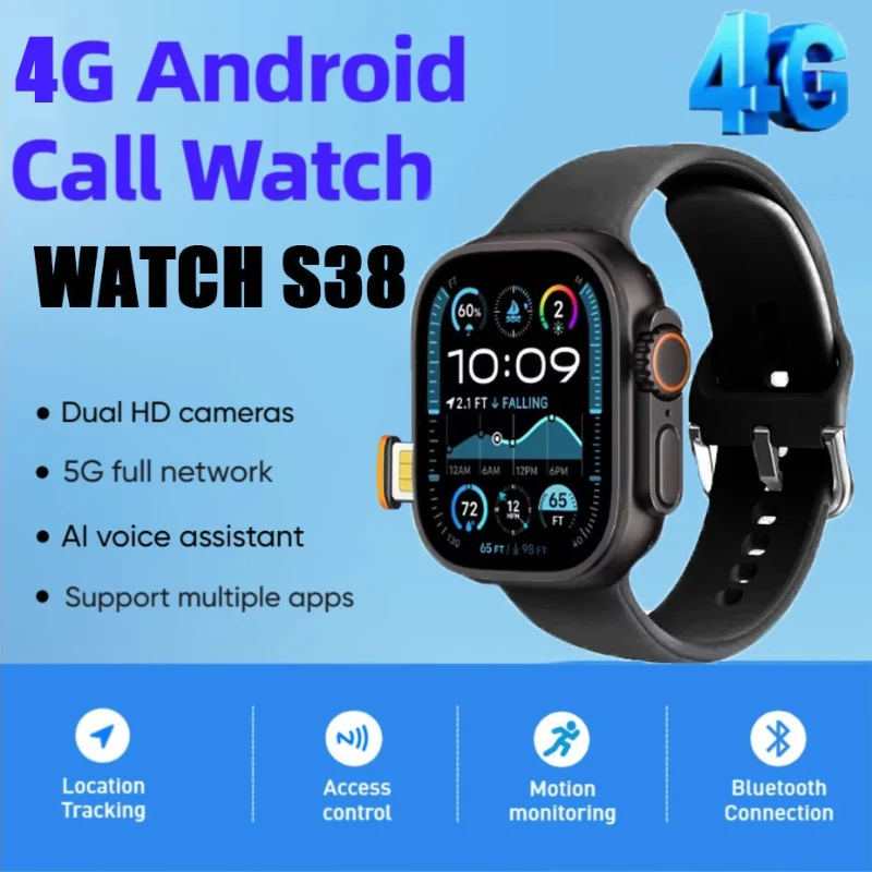

Смарт-часы s38 4G5g All Network S38 Android Работает системы S10 GPS Карта Google Play Passometer Sleep Tracker SIM-карта
