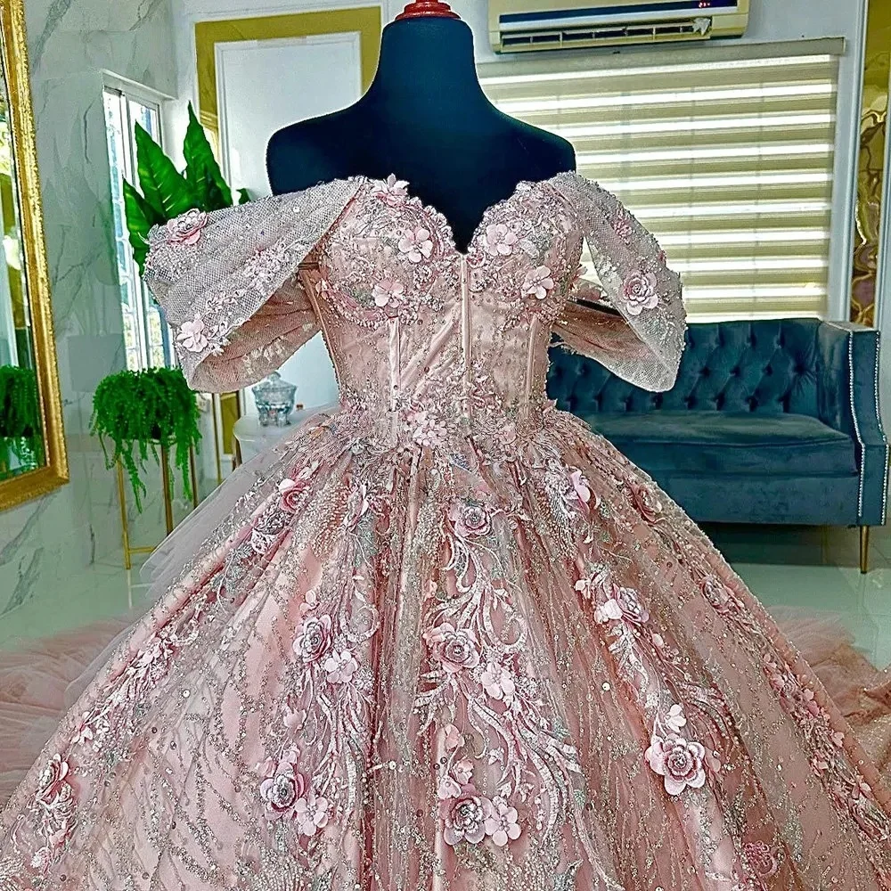 فساتين Quinceanera من الدانتيل Charro Quinceanera ثوب حفلة قبالة الكتف مزين المكسيكي الحلو 16 فساتين 15 Anos مخصصة