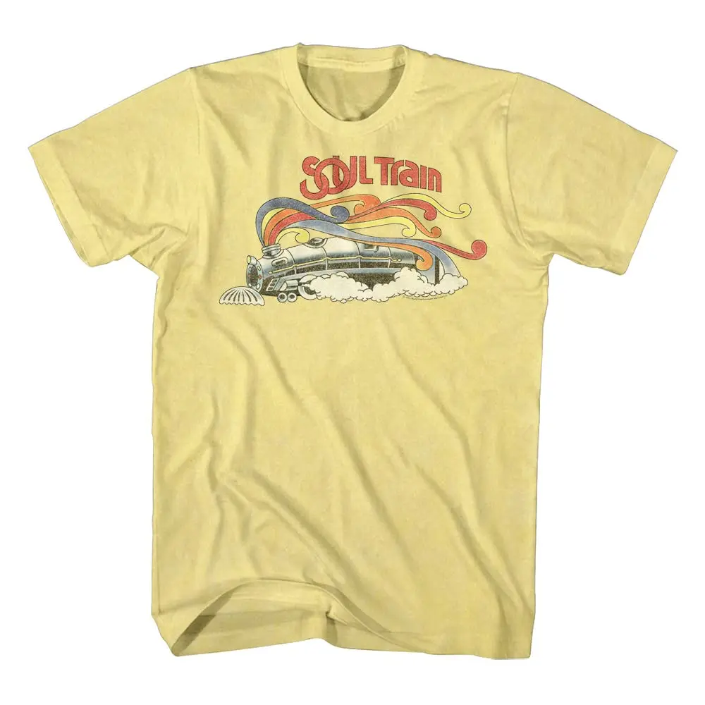 Soul Train Vintage Logo Yellow Heather T-Shirt XL Graphic Y2K Summer oversizedGraphic