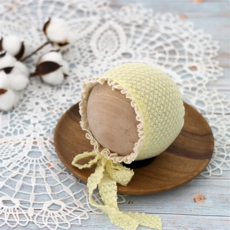 Gorro de nailon con encaje para bebé recién nacido – Sesión foto