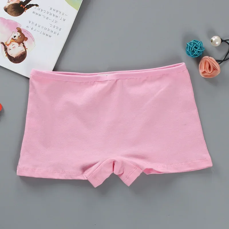 5Pc/Lot Girl Safety Shorts Pants Solid Underwear Soft Elastic Cotton Panties 8-16Years