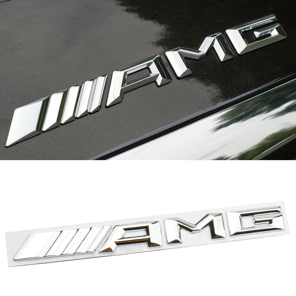 3D Alloy Logo AMG Emblem Letters Car Trunk Badge For Mercedes Benz W204 W205 W176 W177 W212 W213 AMG Sticker Accessories