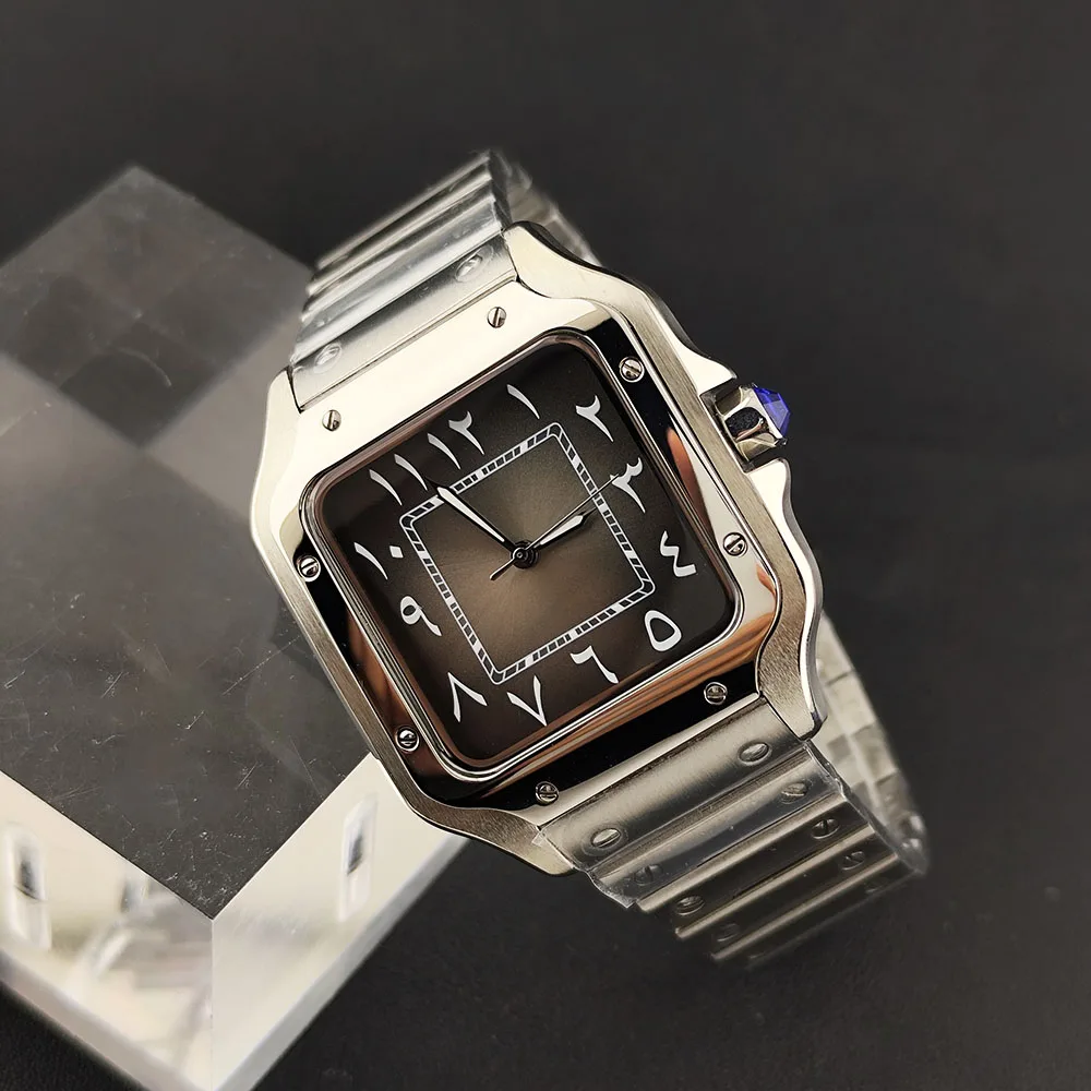 New NH35 Square Watch Men's Watch Arabic numeral dial Stainless Steel Square Case NH35 Movement Watch Accessories