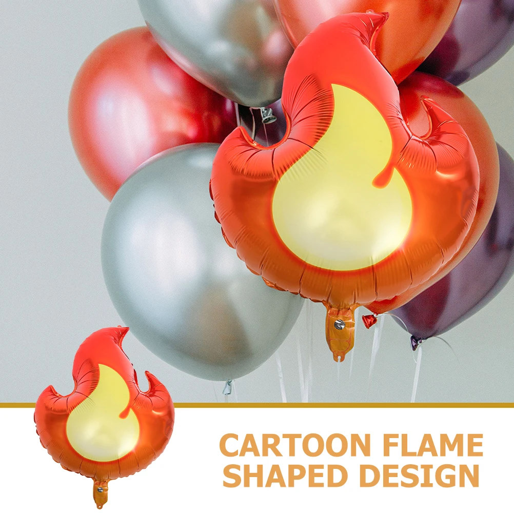 

3 Pcs Balloons Aluminum Foil Fire Decorations Birthday Party Flame Decorations Decor Party Supplies Home Photo Props
