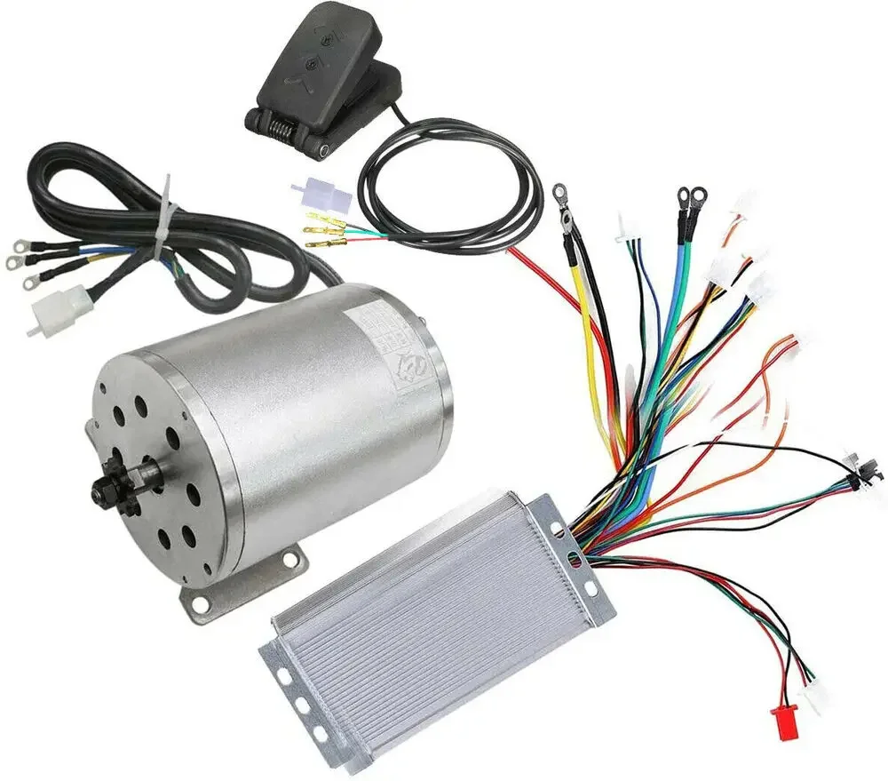 TDPRO 1800W 48V DC Brushless Motor High Speed 4500RPM MY1020 with Speed Controller Pedal for Go Kart Bicycle ATV Motorcycle