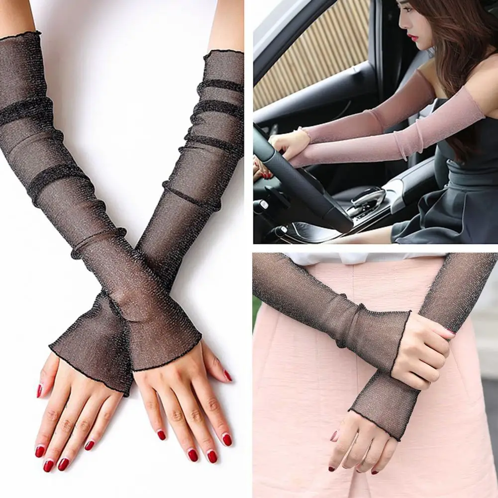 Women's Transparent Mesh UV Protective Sleeves - usage example