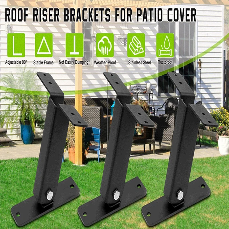 Patio Roof Riser Heavy Duty Pergola Brackets Kit Stainless Steel 304 Pergola Roof Riser Beam Brackets Adjustable