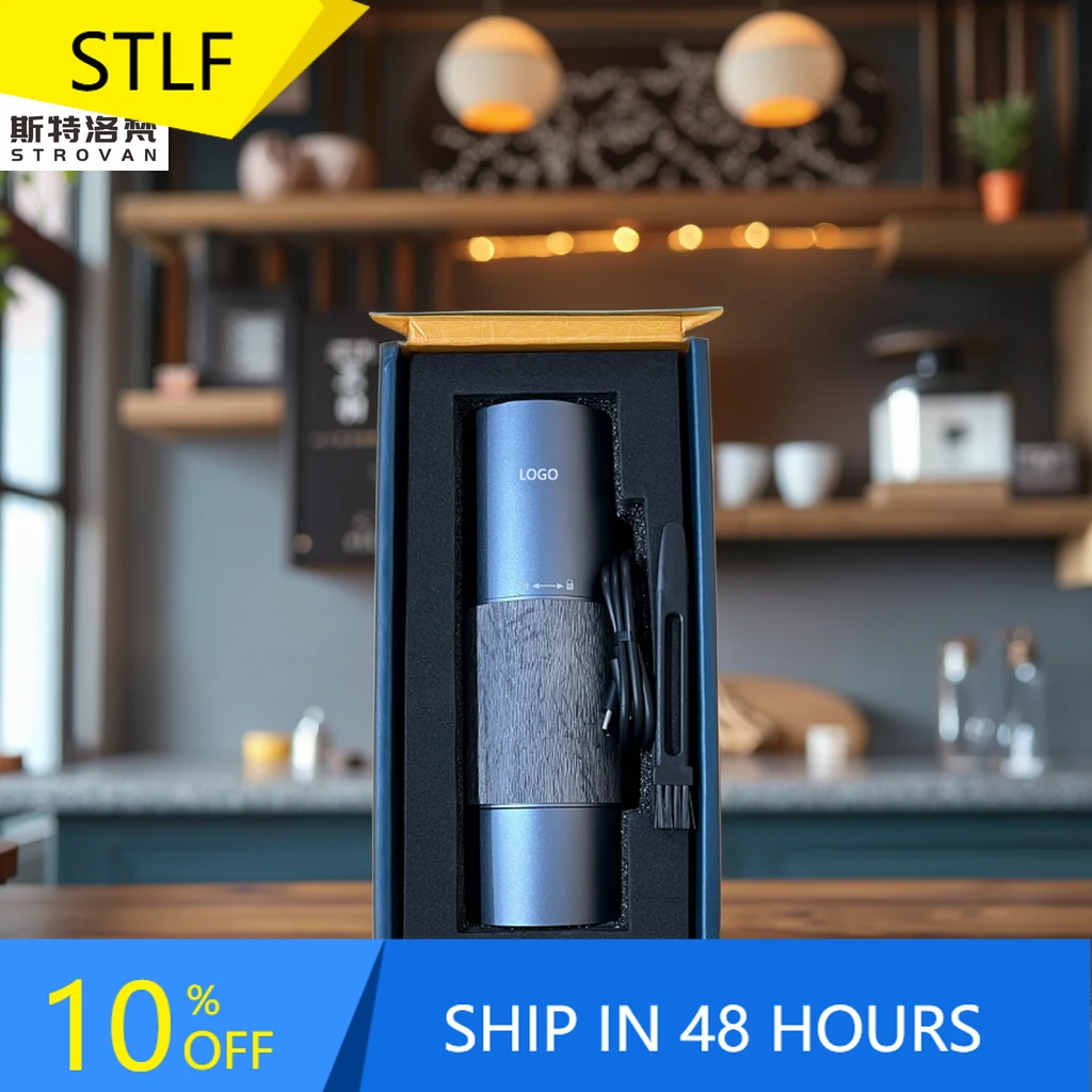 

STLF Factory Spot Low-priced Wholesale Portable Coffee Grinder, One Click Start Advanced Mini Grinder Usb Color Box 25 90 Grey A