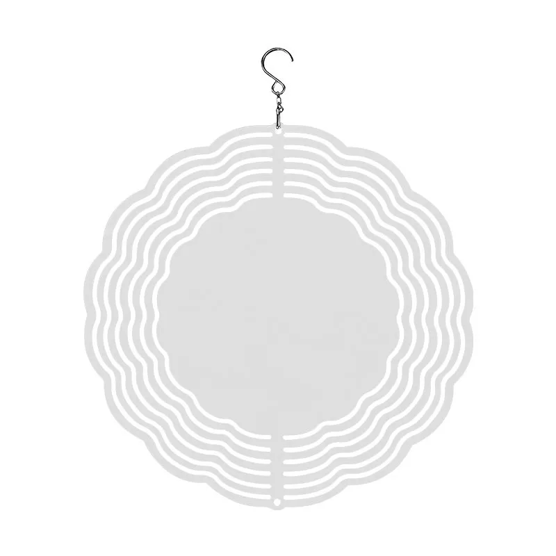 8 Inch Wind Spinner Chime Sublimation Blanks Outdoor Pendants Hanging Wind Chimes For Thermal Transfer Garden Decoration