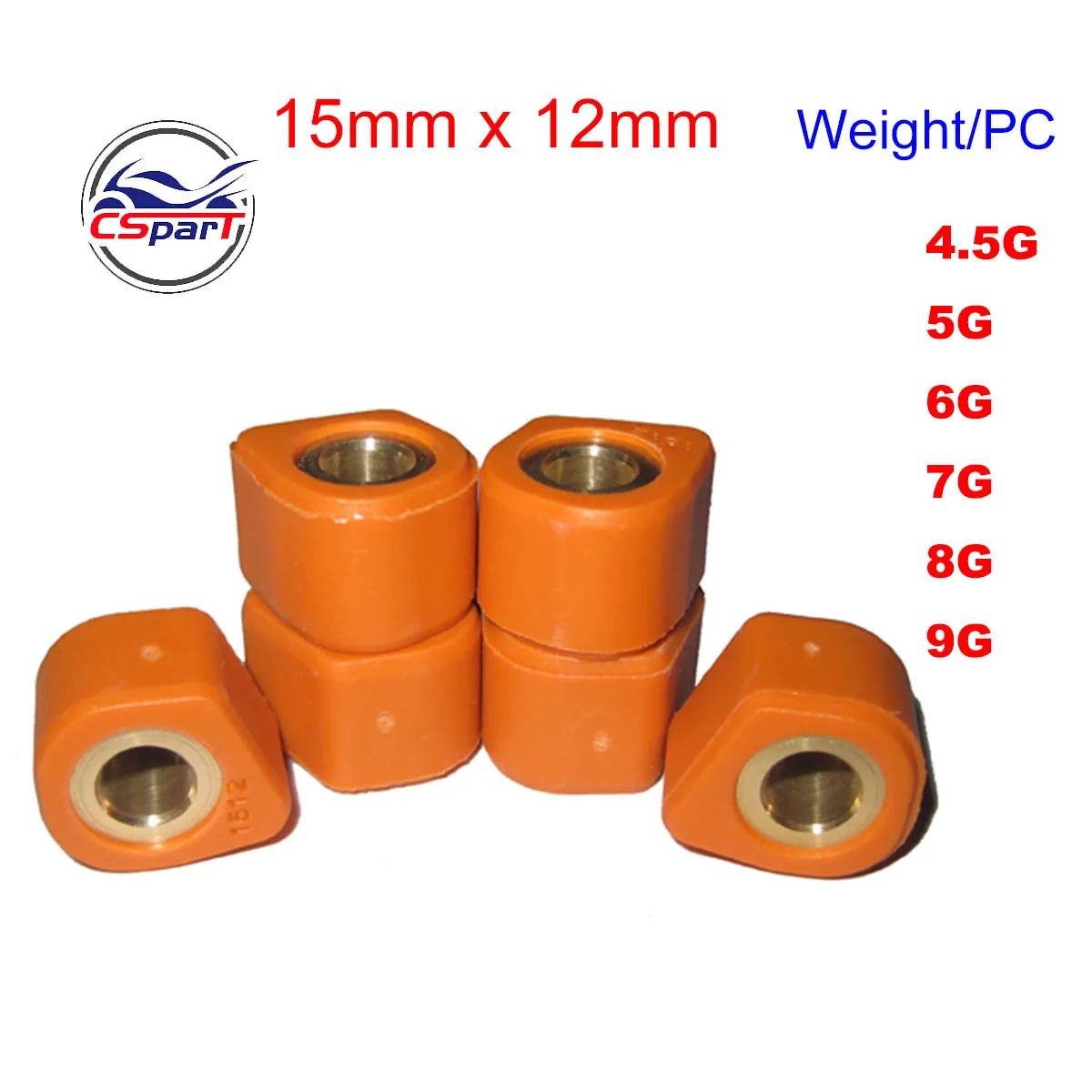 Peso do slider do rolo da variação do polígono, Minarelli Jog 50 90 100 VINO50 RS100 Keeway Scooter ATV vai Kart, 15x12 4G 5G 6G 7G 8G 9G