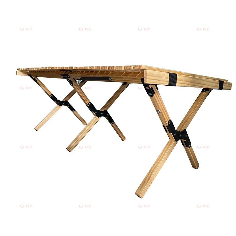 Wooden Egg Roll Table Foldable Pine Wood Outdoor Camping Portable Supplies Indoor Garden Picnic Tourist Equipment 접이식테이블 캠핑용