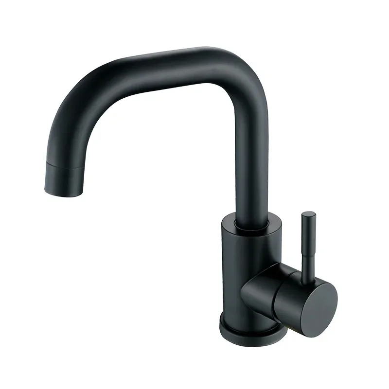 

360 Rotation Sink Faucets Black Nickel Bathroom Basin Faucet 304 Stainless Steel Hot Cold Wash Mixer Crane Tap Single Handle