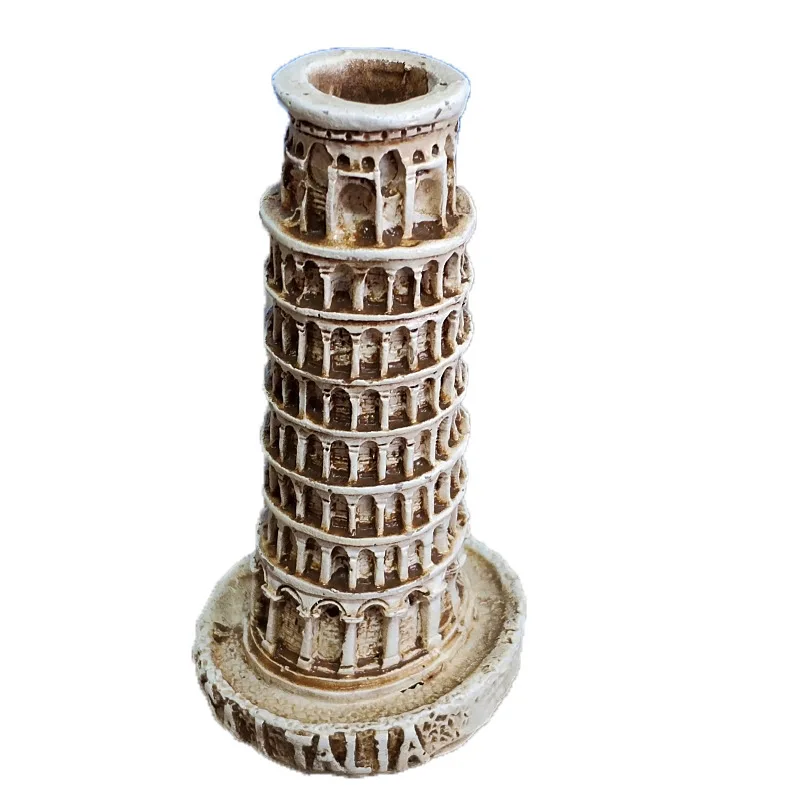 Italy Leaning Tower of Pisa Tower Resin Ornaments Resin Psychological Sand Table Accessories ArtwareToy Figures Desktop Ornament