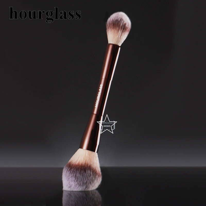 Hourglass Double-ended Powder Makeup Brush Setting Powder Brush Face Contour Sculpting Makeup Tool Fluffy Loose Powder Brush