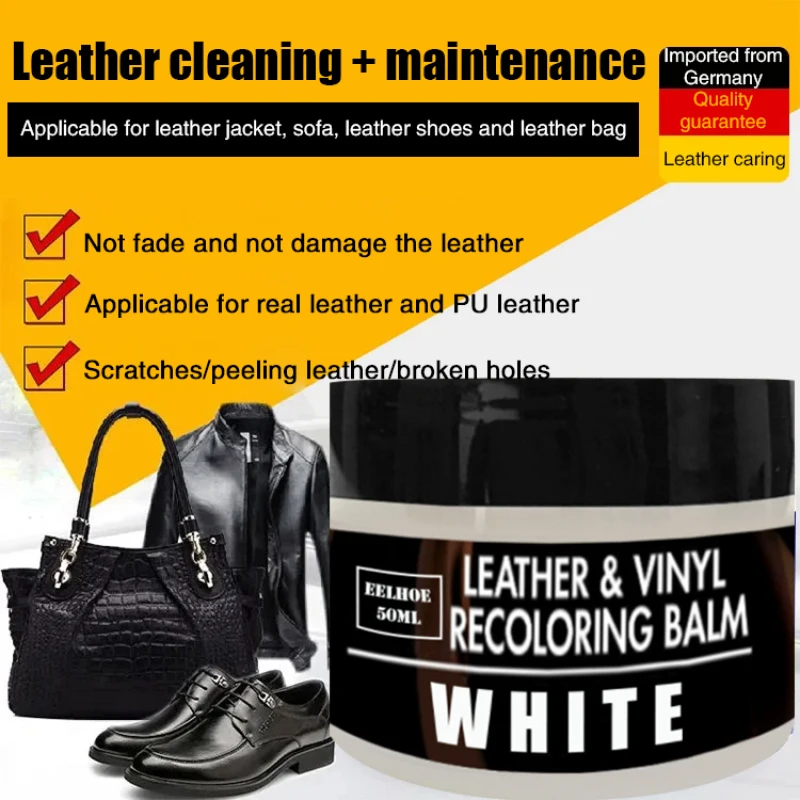 50ml Leather Cream Leather Coat Leather Shoes Leather Bag Scratch Crack Repair Refurbished Car Leather Seat Repair Color Cream