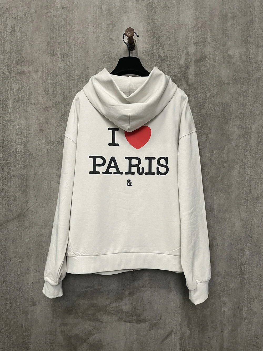 24fw Luxury 1:1 Best Version I Love Paris Hoodie Men Women Streetwear Hiphop Oversized Zip-Up Hooded Sweatshirts Men