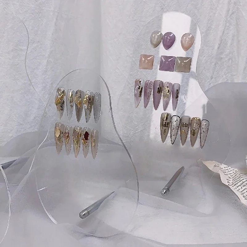 Populaire onregelmatige acryl nail art valse tips display board plank display stand manicure