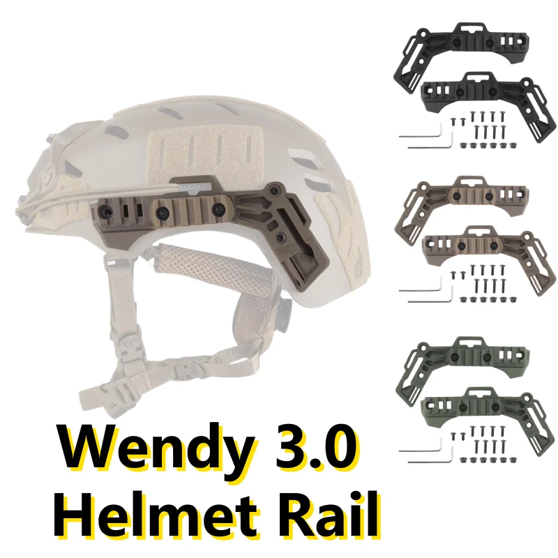 2Pcs Wendy 3.0 Camping Helmet Rail Side Guide Rail Team M-LOK Helmet Mount Rail Outdoor Airsoft FAST Helmet Accessories