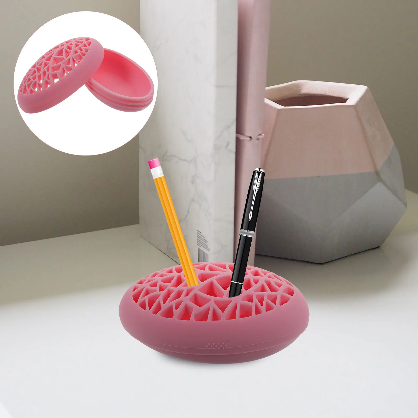 

Silicone Makeup Brush Holder Practical Stand Eyebrow Pencil Storage Brush Holder Makeup Organizer Beauty Tool Rack,