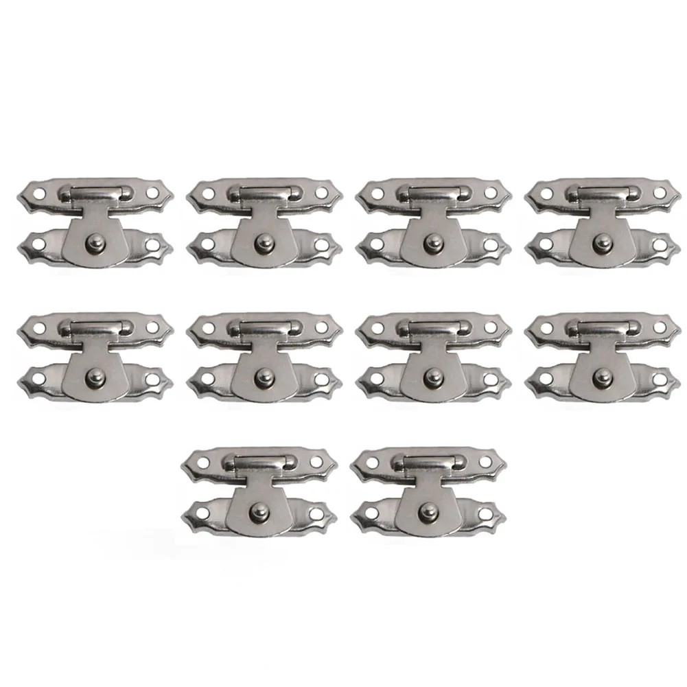 10pcs/kit Vintage Antique Latch Hasps Jewelry Box Toggle Lock Furniture Fittings Hardware With Screws Bronze/silver/yellow