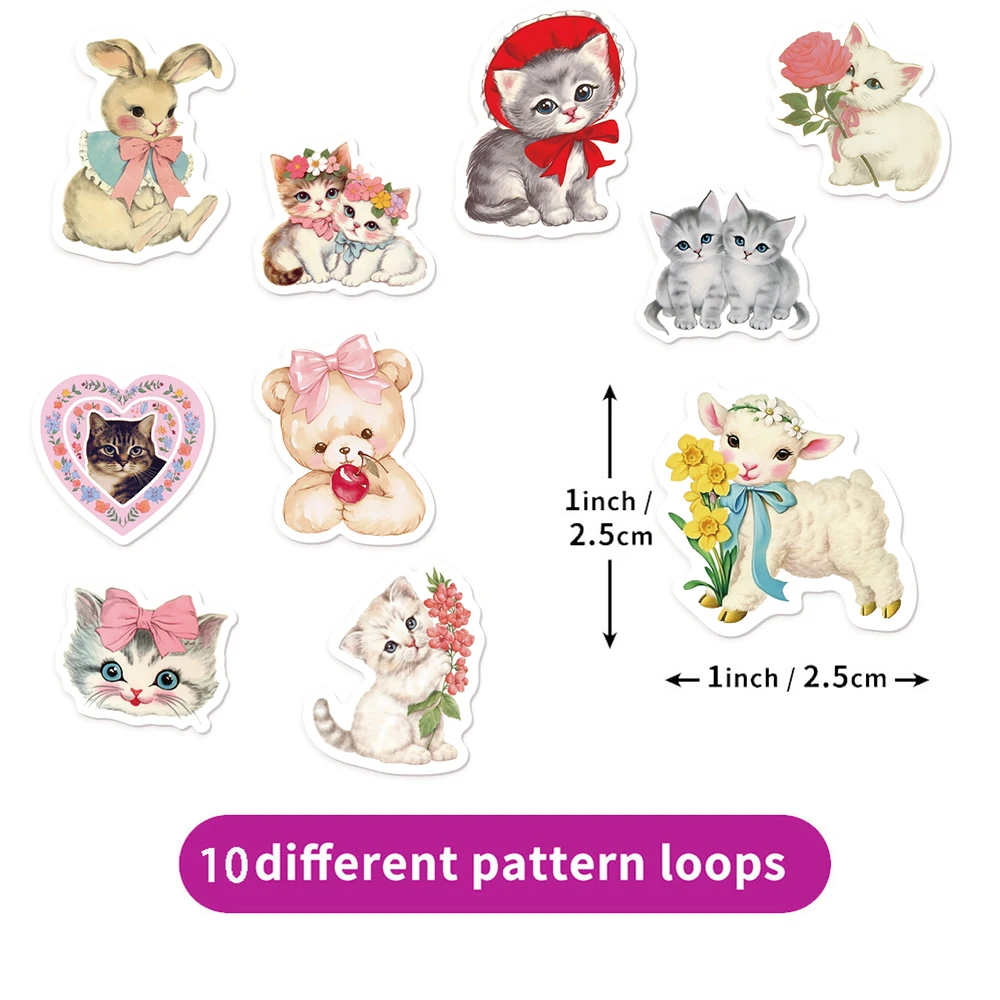 500 قطعة من ملصقات الختم لتزيين جرافيتي على شكل حيوانات عتيقة، ملصقات جيتار للتزلج بنمط صغير #2