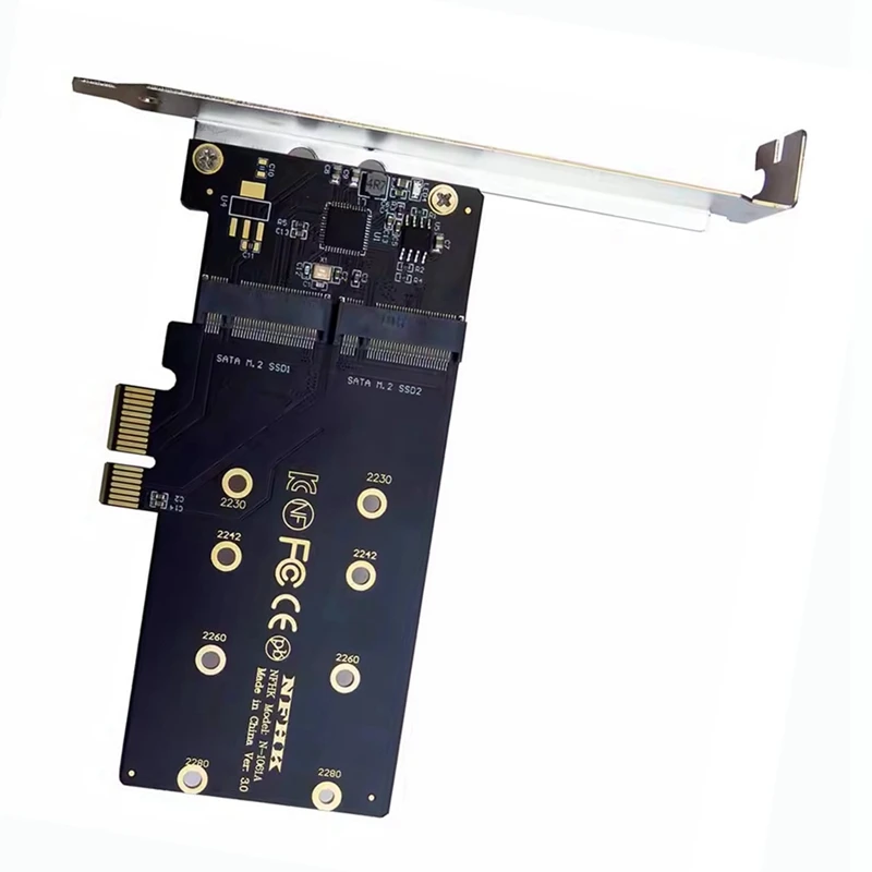 Адаптер PCI-E к M2 PCI Express X1 2-портовый адаптер B Key M.2 NGFF SATA SSD Адаптер PCIE M2 Карта расширения Riser Card