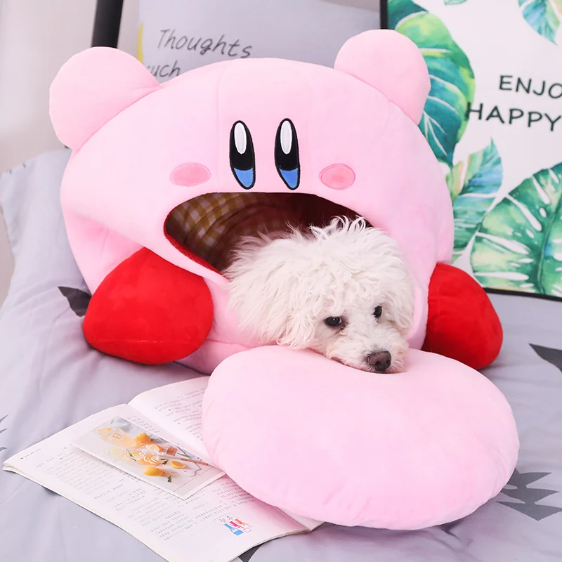 Anime Games Kirby Peripheral Plush Doll Funny Nap Pillow Soft Pet Cat Nest Kawaii Stuffed Toy Pet Bed Decora Cute Gift For Kids